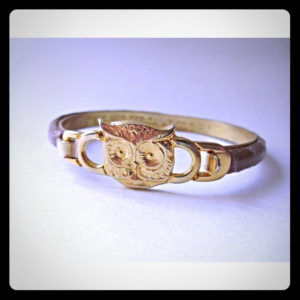 VTG 1980 OWL SNAKESKIN BRACELET